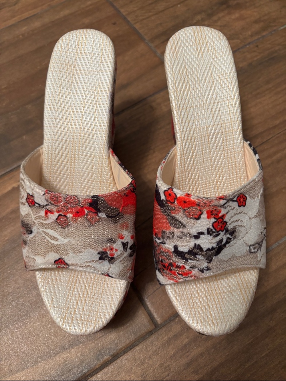 Wedge Slide Sandals in Floral Multi-Color - Picture 8 of 10